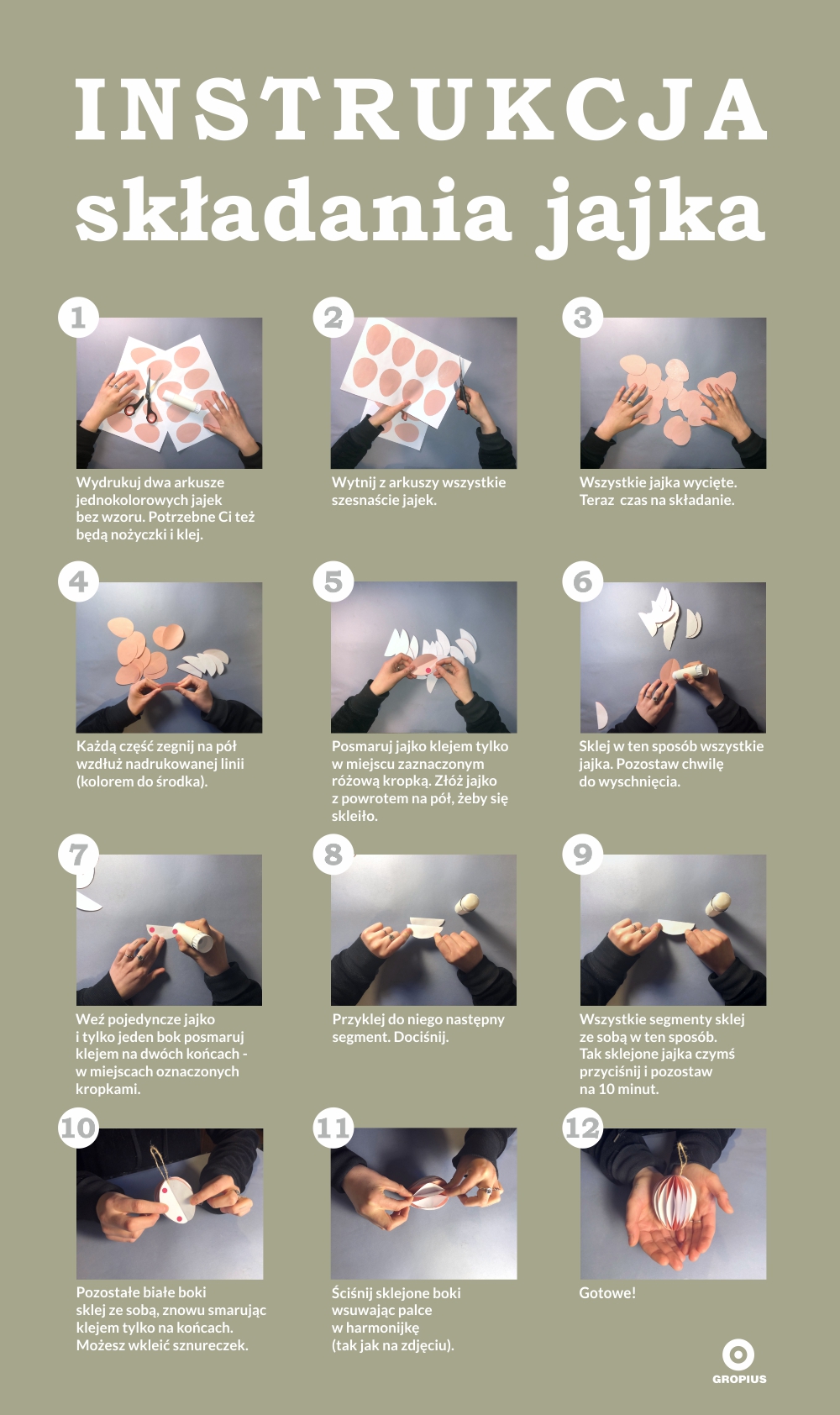 instrukcja składania jajka wzór przestrzenny